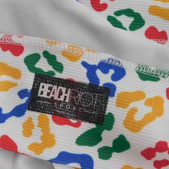 BEACH RIOT Sport Leah Top Primary Color Leopard Print Tank Animal Print Small - Picture 13 of 16